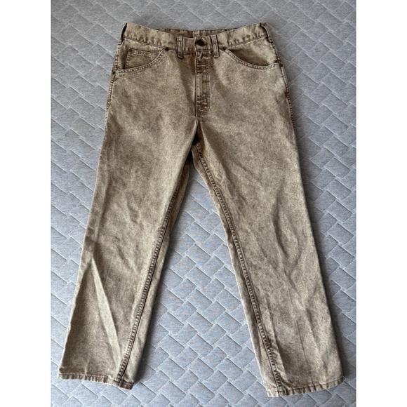 Carhartt Jeans Mens 32x30 Brown Tan Twill Straight Leg Workwear Rugged Vintage - Picture 1 of 8